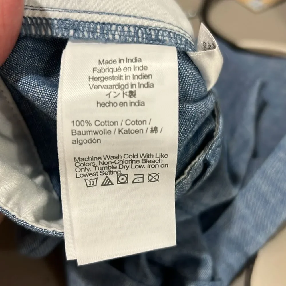 Crewcuts Factory Girls' chambray pleated short blue size 5 NWOT
